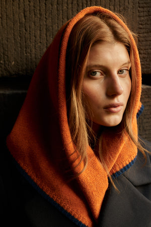 Scarf in wool / 21 / 24 / orange / navy