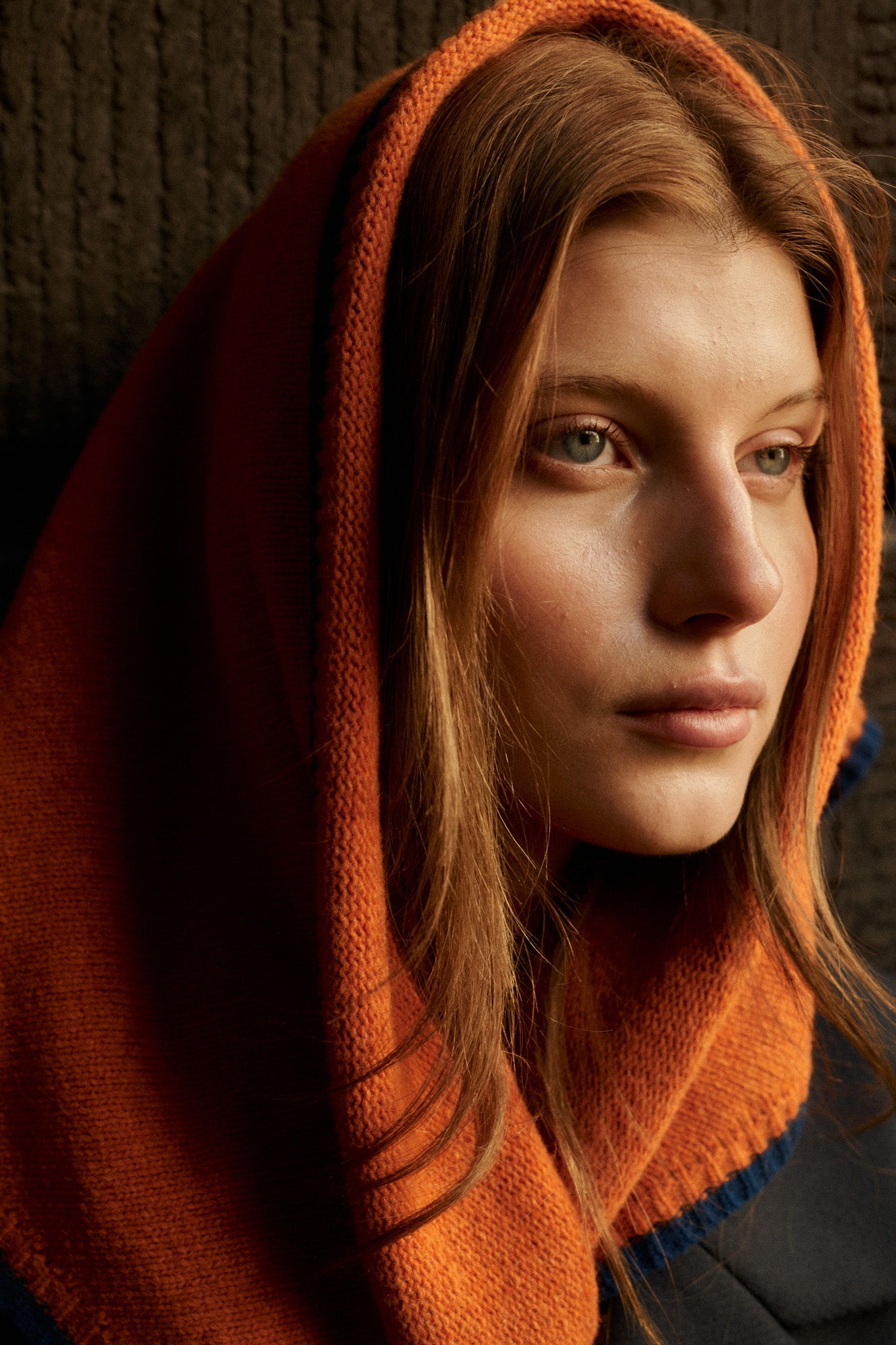 Scarf in wool / 21 / 24 / orange / navy