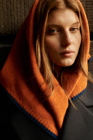 Scarf in wool / 21 / 24 / orange / navy