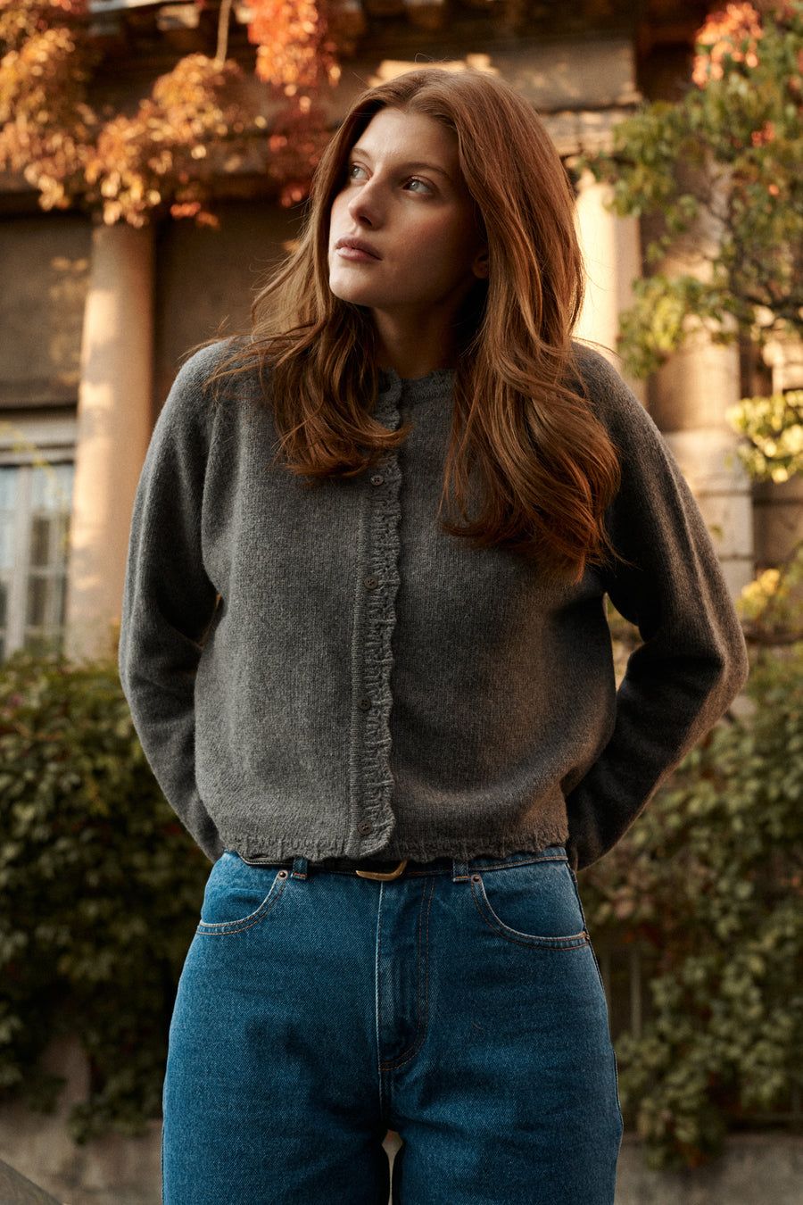 Cardigan in wool / 16 / 15 / stone grey