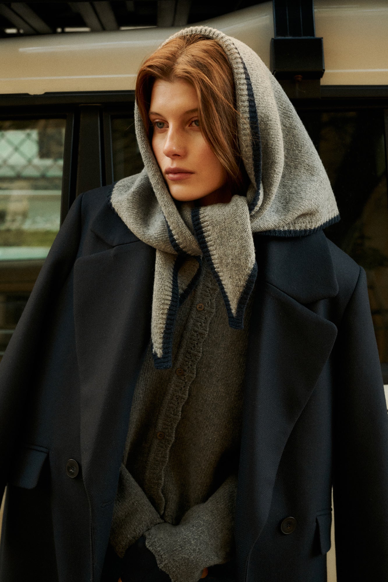 Scarf in wool / 21 / 24 / grey / navy