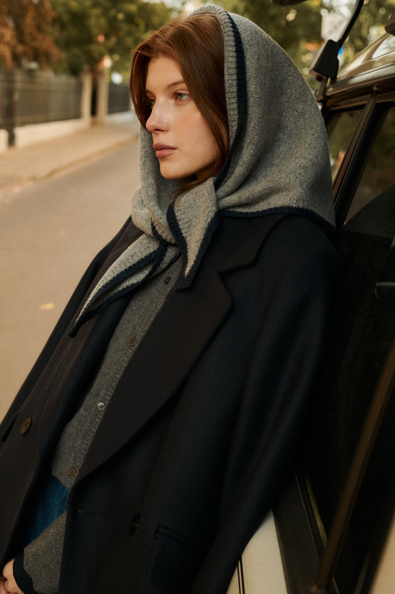 Scarf in wool / 21 / 24 / grey / navy