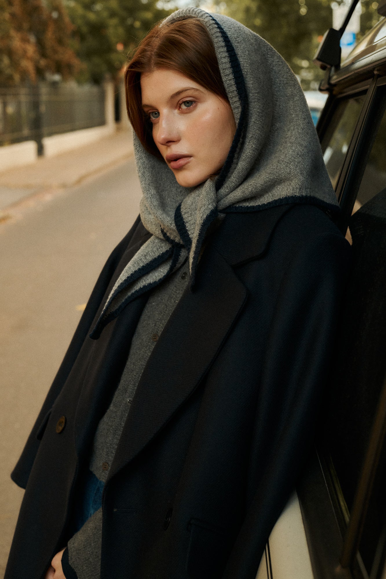 Scarf in wool / 21 / 24 / grey / navy