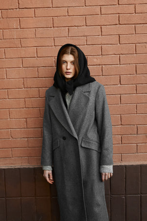 Scarf in wool / 21 / 24 / onyx black