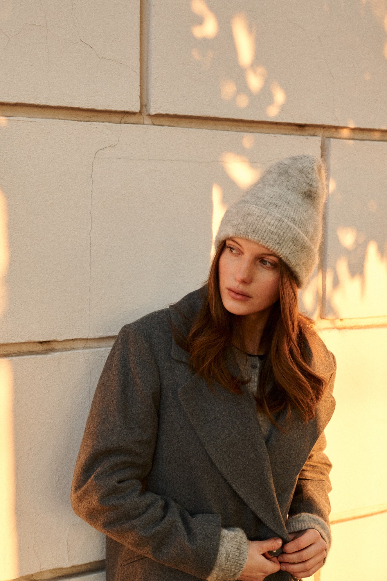 Beanie in mohair & alpaca blend / 21 / 15 / mist grey