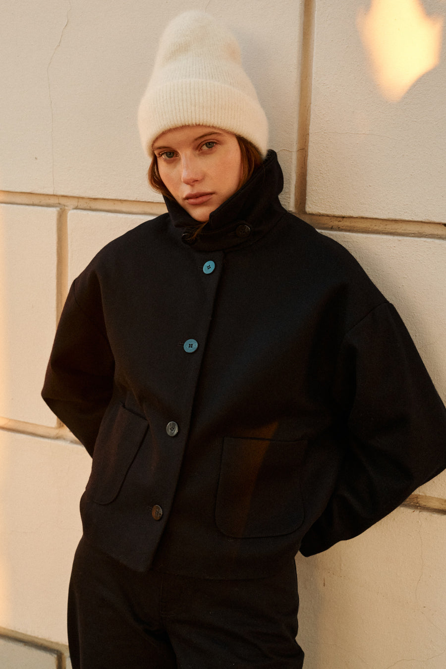 Wool blend jacket / 18 / 12 / night blue