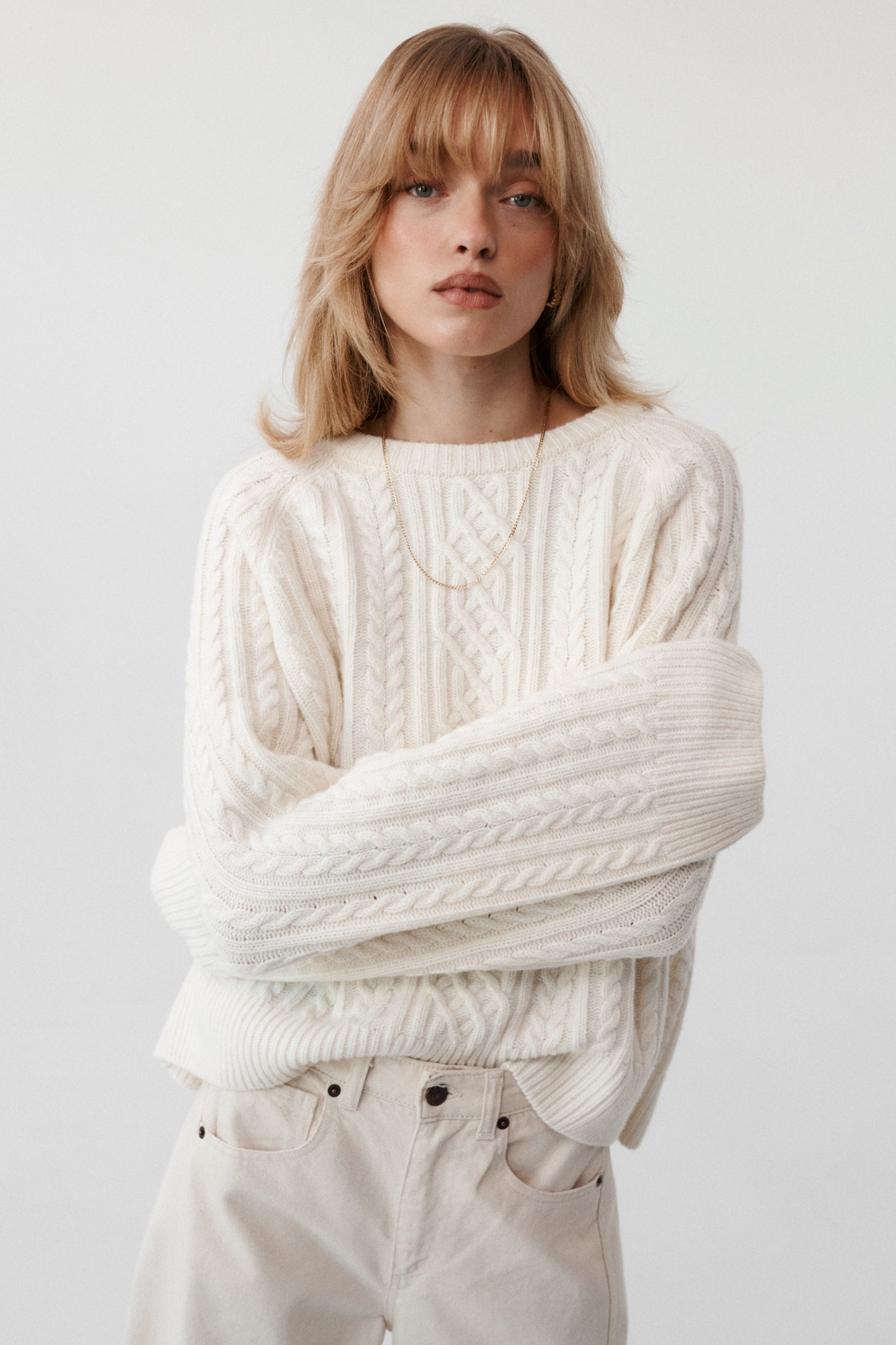 Sweater in wool / 16 / 19 / cream white