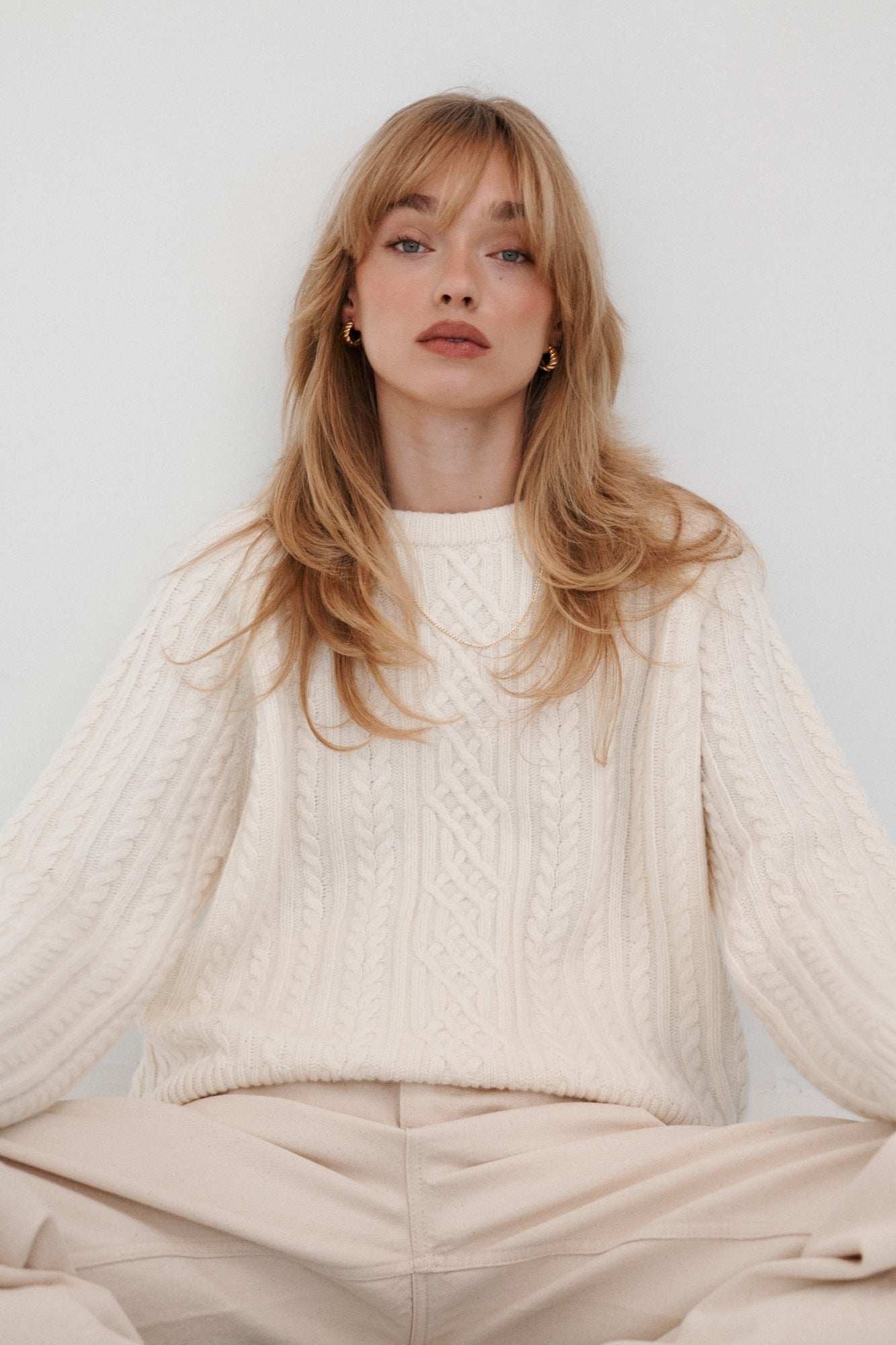 Sweater in wool / 16 / 19 / cream white
