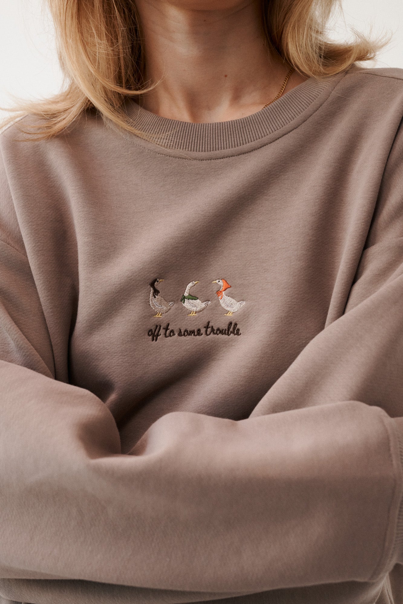 Sweatshirt in cotton / 17 / 19 / mocha coffee ?The model is 179 cm tall and wears size M/L?