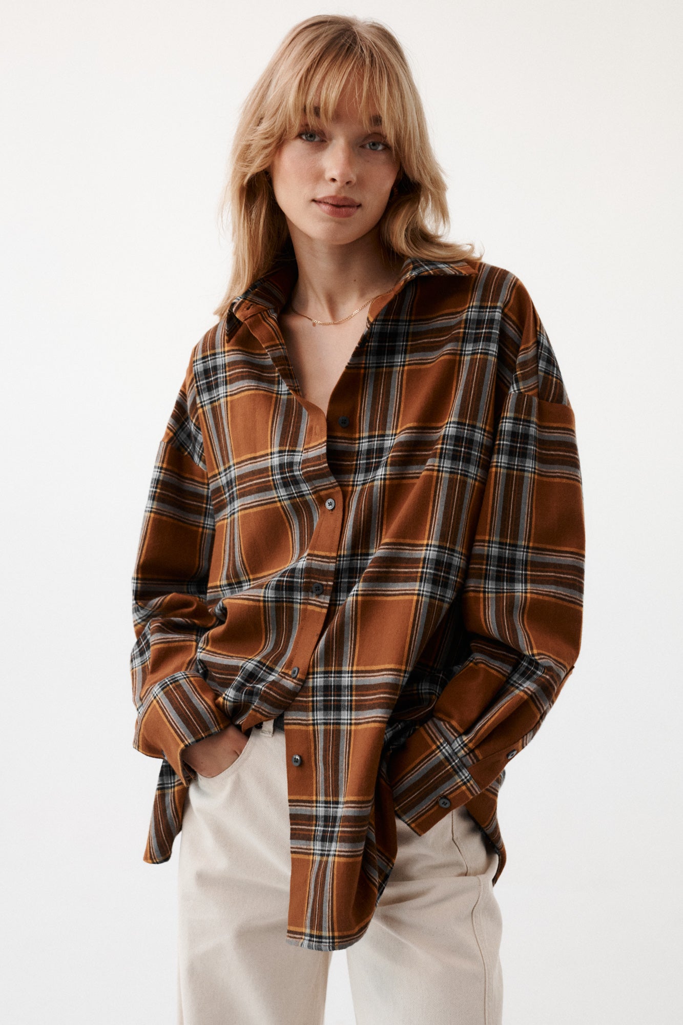 Cotton shirt / 12 / 16 / cinnamon tea