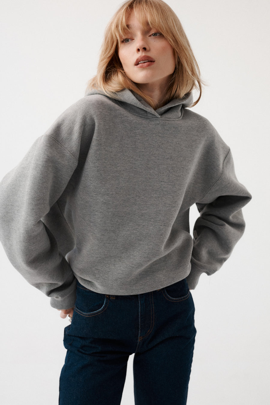 Sweatshirt in organic cotton / 17 / 15 / foggy stone