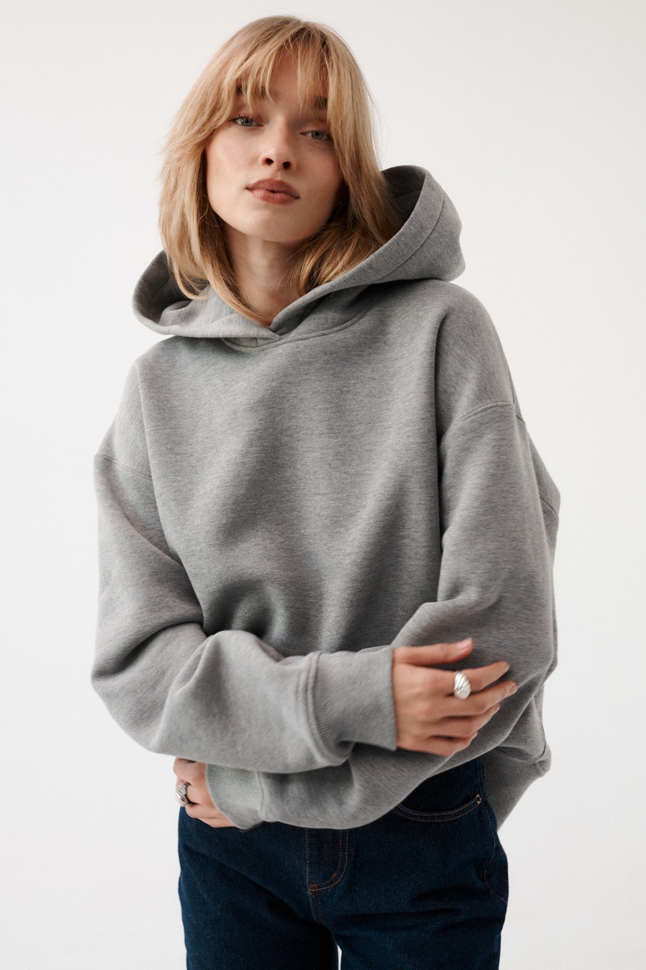 Sweatshirt in organic cotton / 17 / 15 / foggy stone