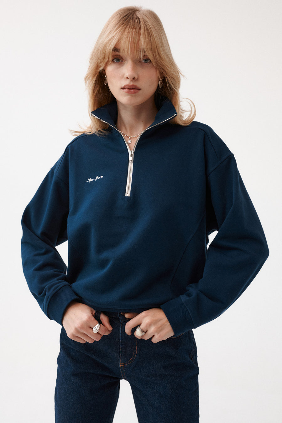 Sweatshirt in cotton / 17 / 24 / silent blue