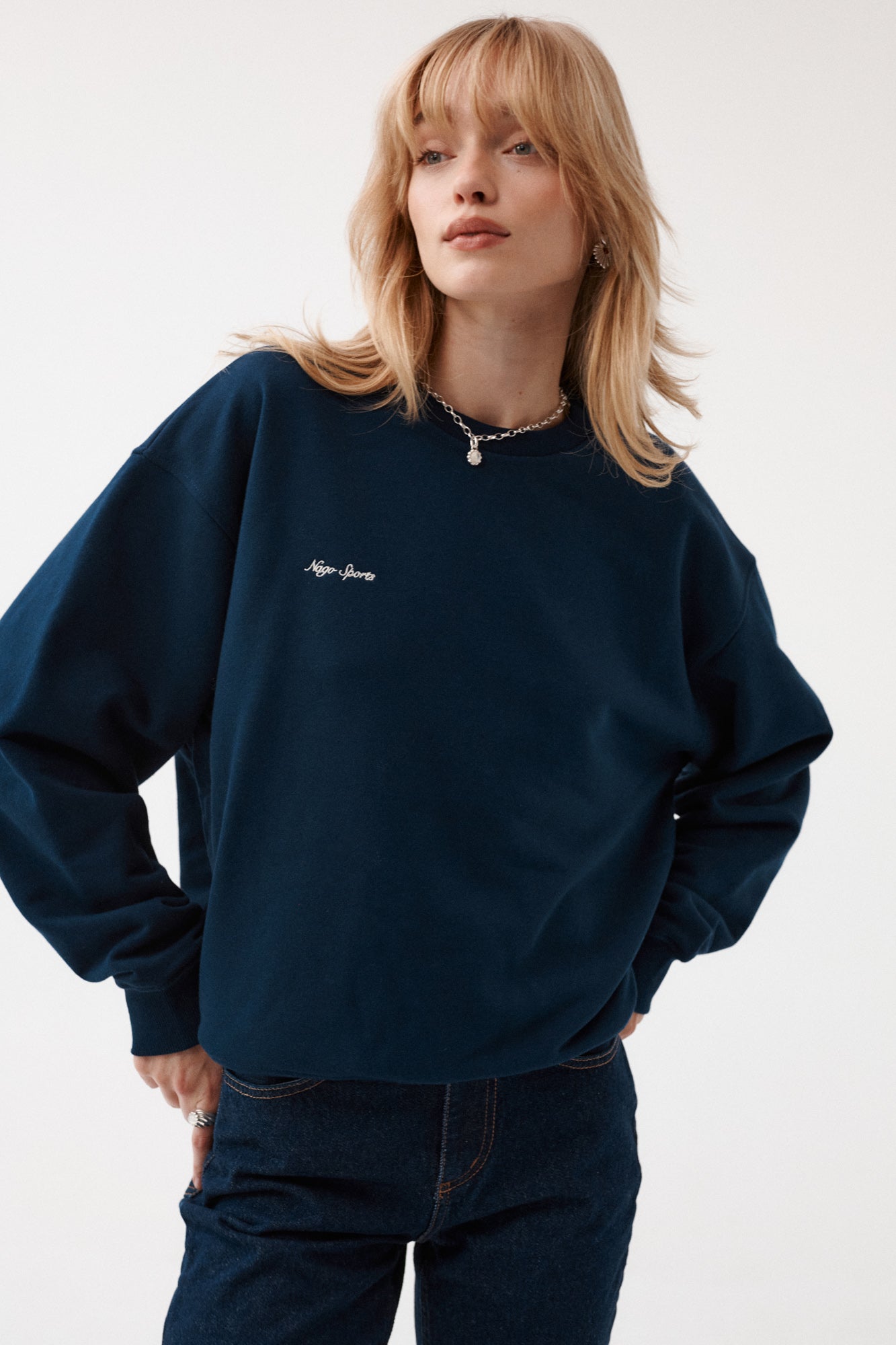 Sweatshirt in cotton / 17 / 16 / silent blue