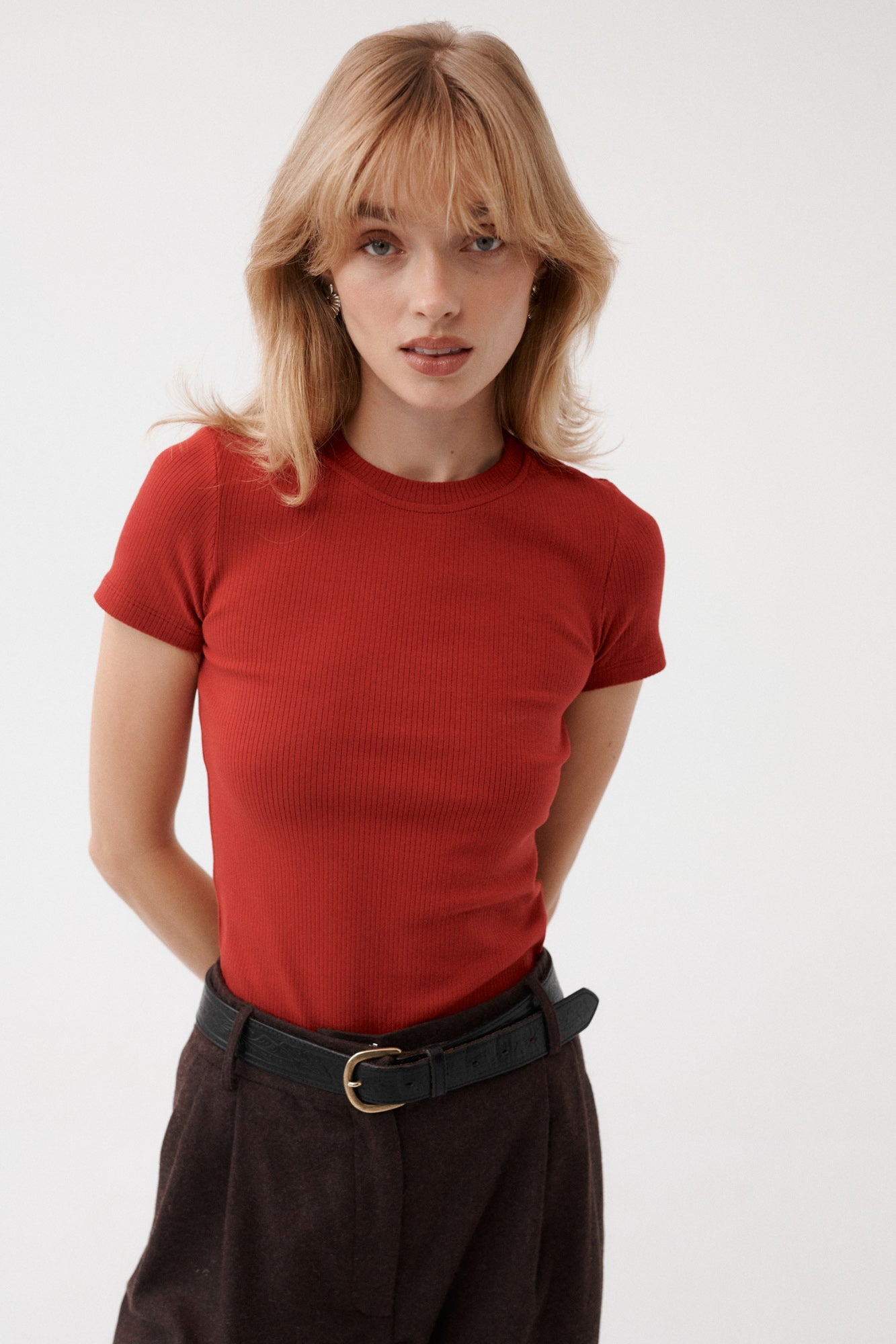 T-shirt in organic cotton / 13 / 04 / maroon red