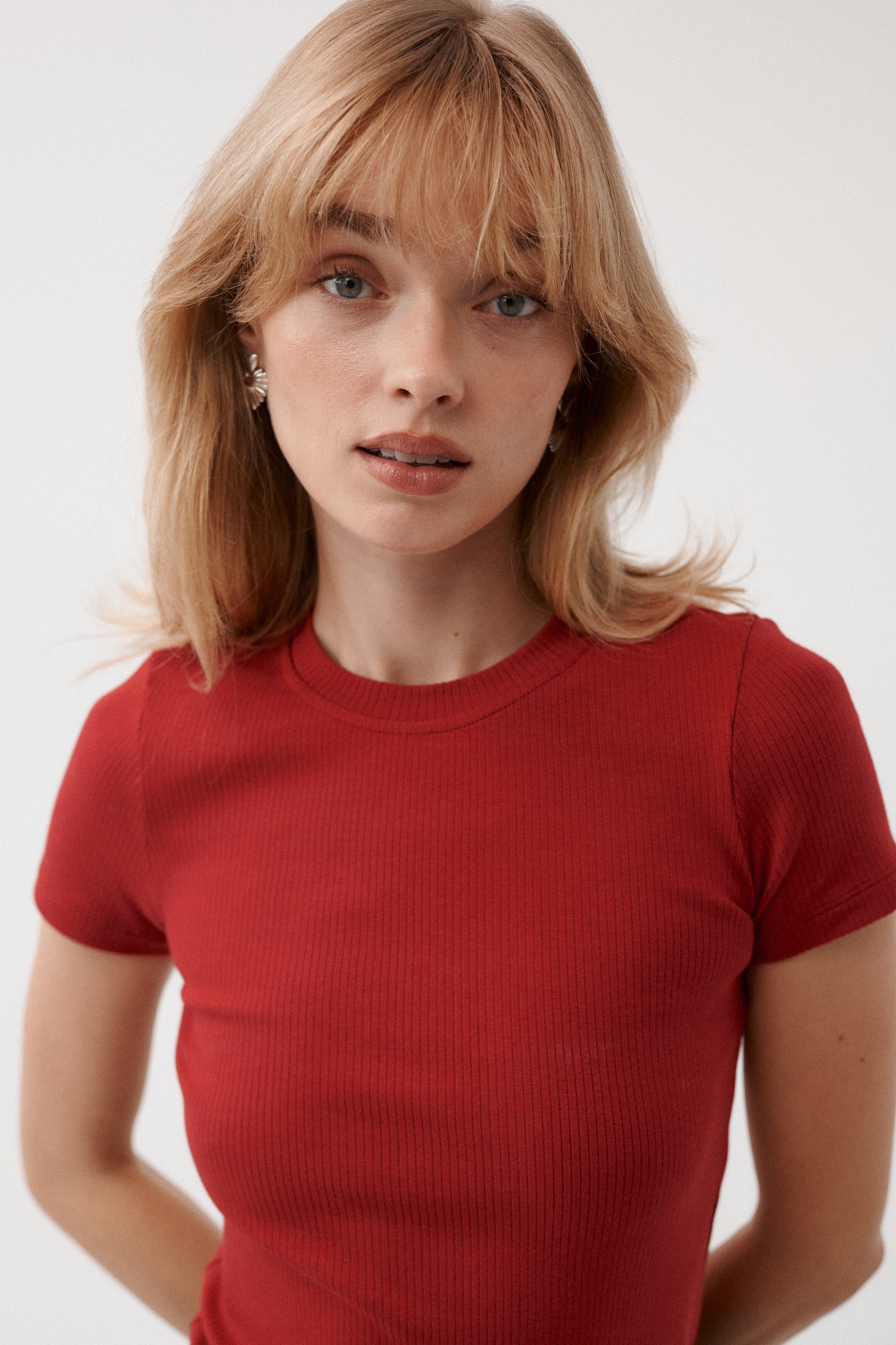 T-shirt in organic cotton / 13 / 04 / maroon red