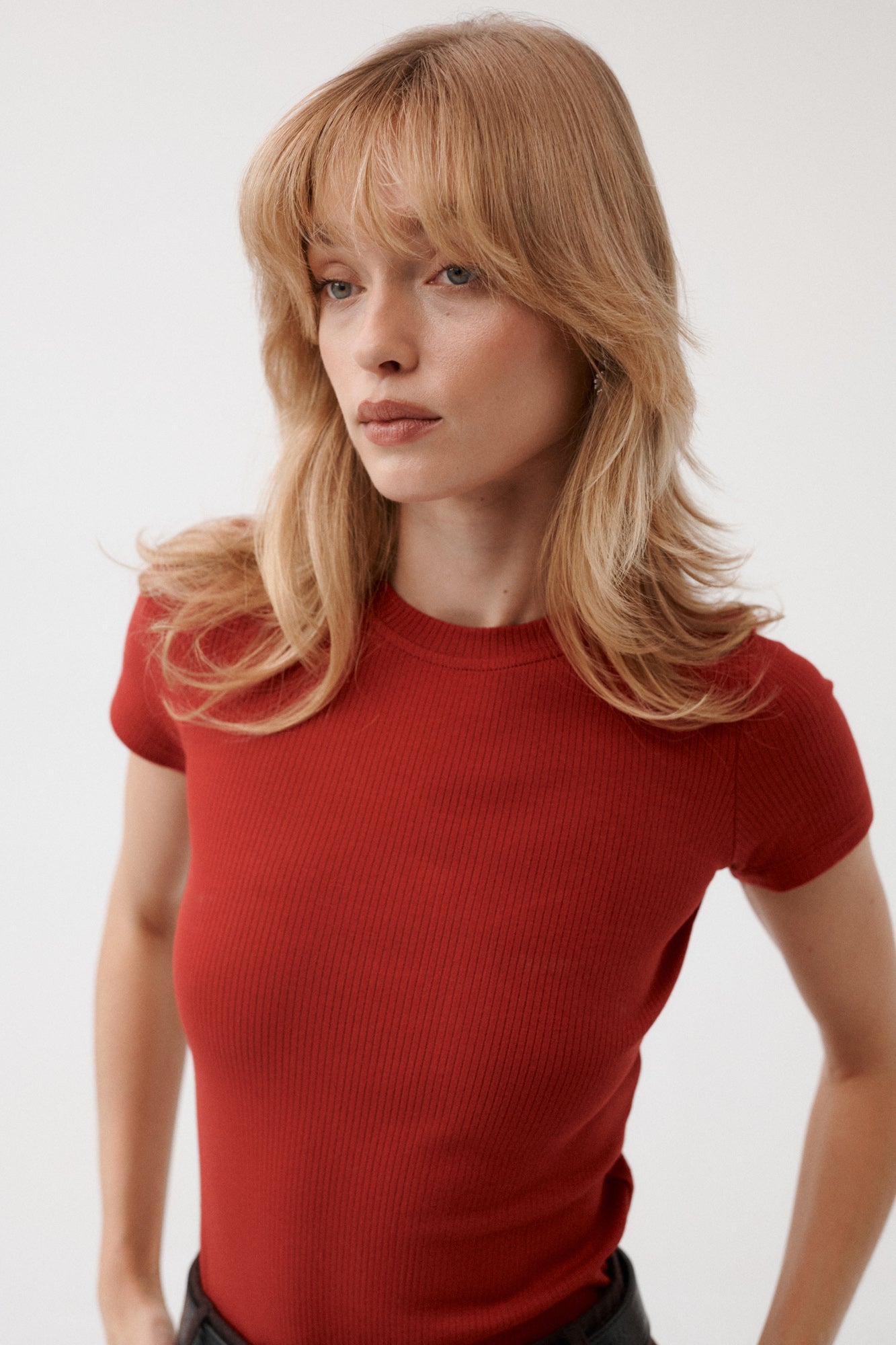 T-shirt in organic cotton / 13 / 04 / maroon red