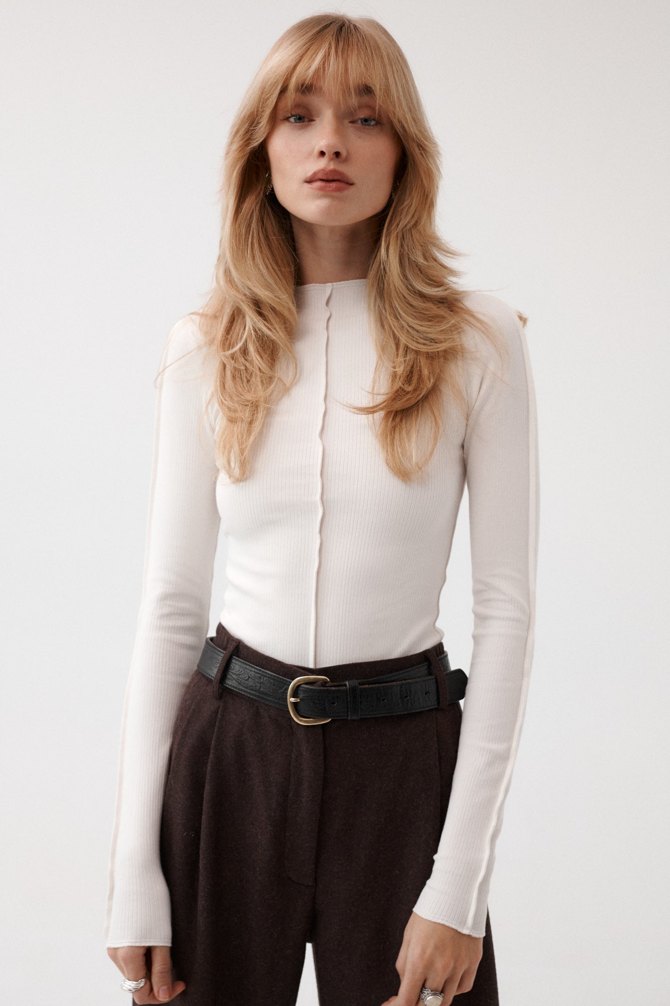 Longsleeve in organic cotton / 14 / 02 / cream white