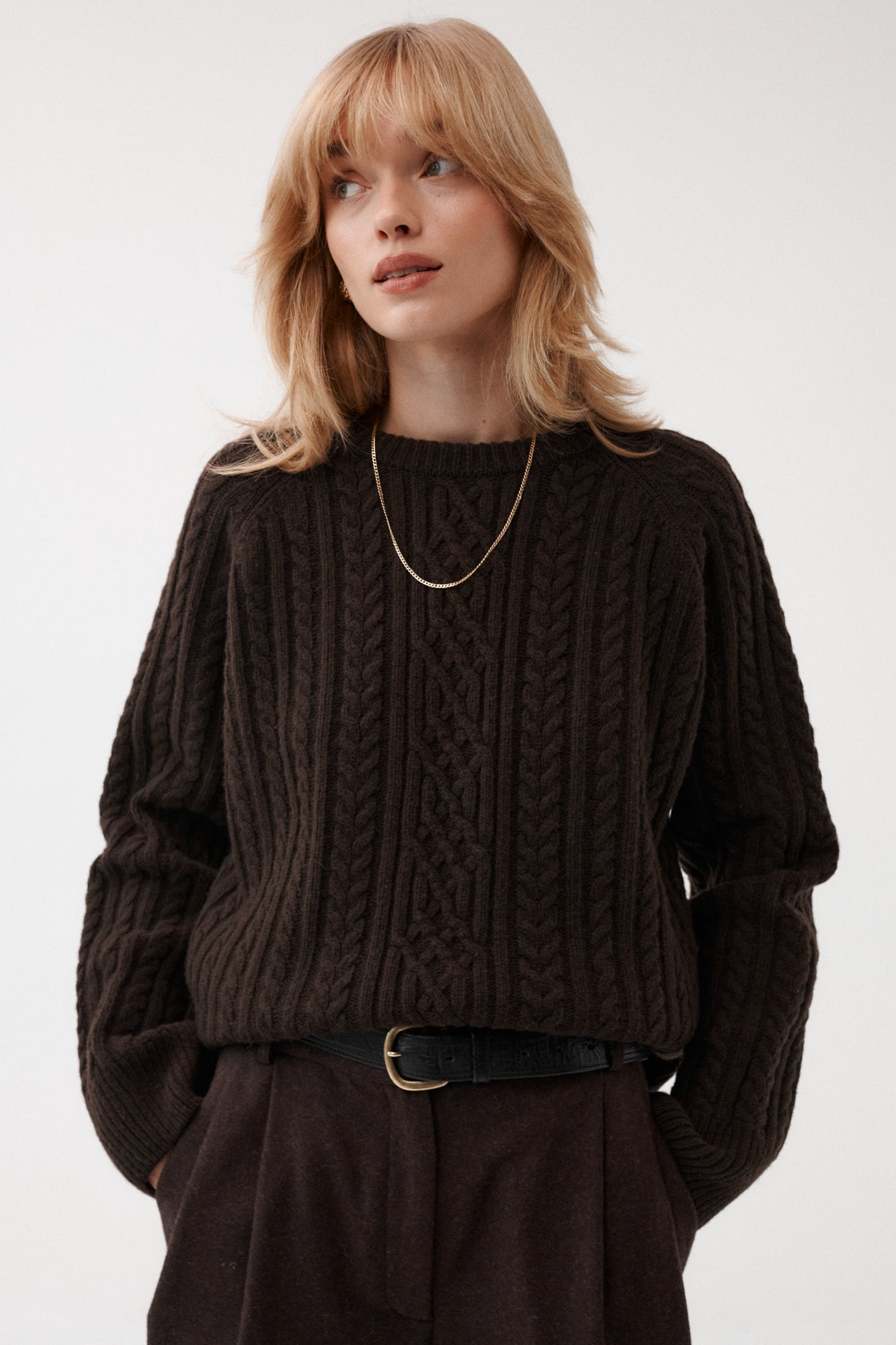 Sweater in wool / 16 / 19 / dark wood
