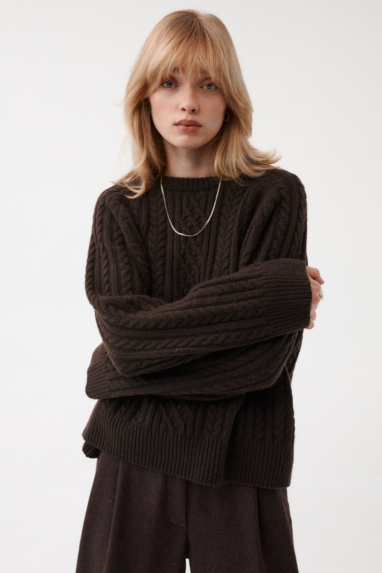 Sweater in wool / 16 / 19 / dark wood