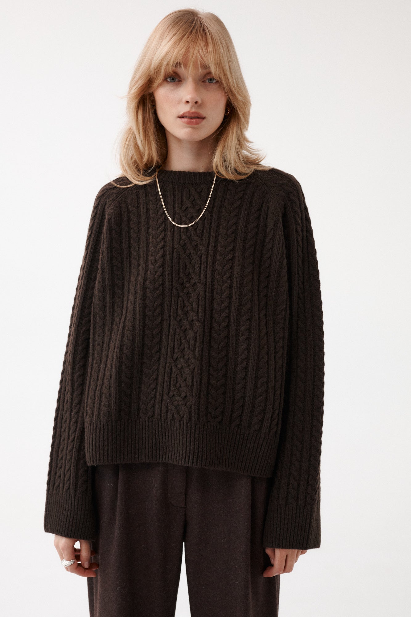Sweater in wool / 16 / 19 / dark wood
