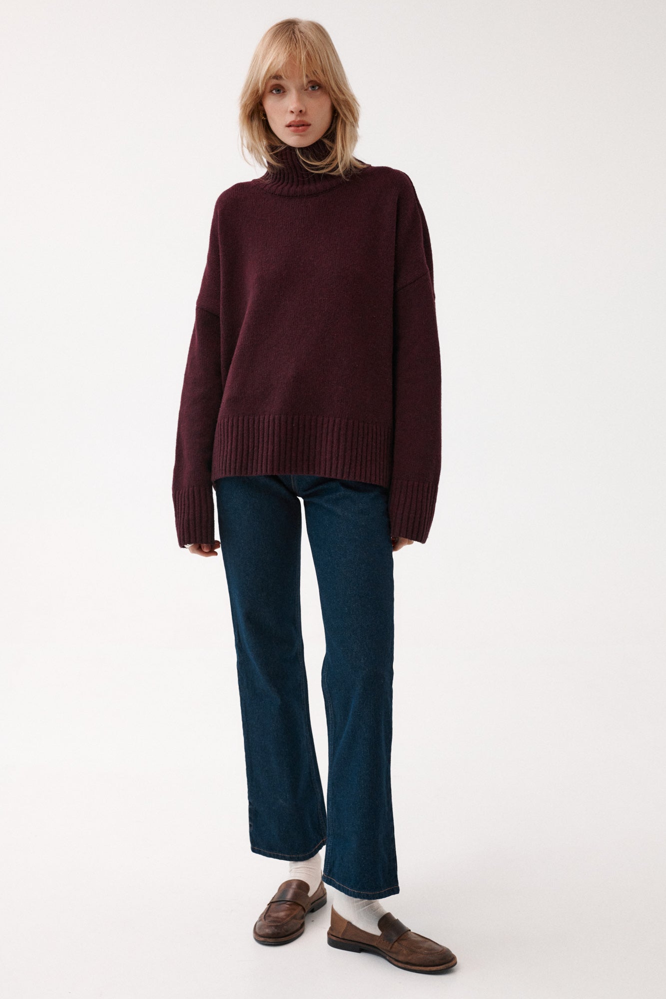 Turtleneck in wool / 16 / 16 / dark plum