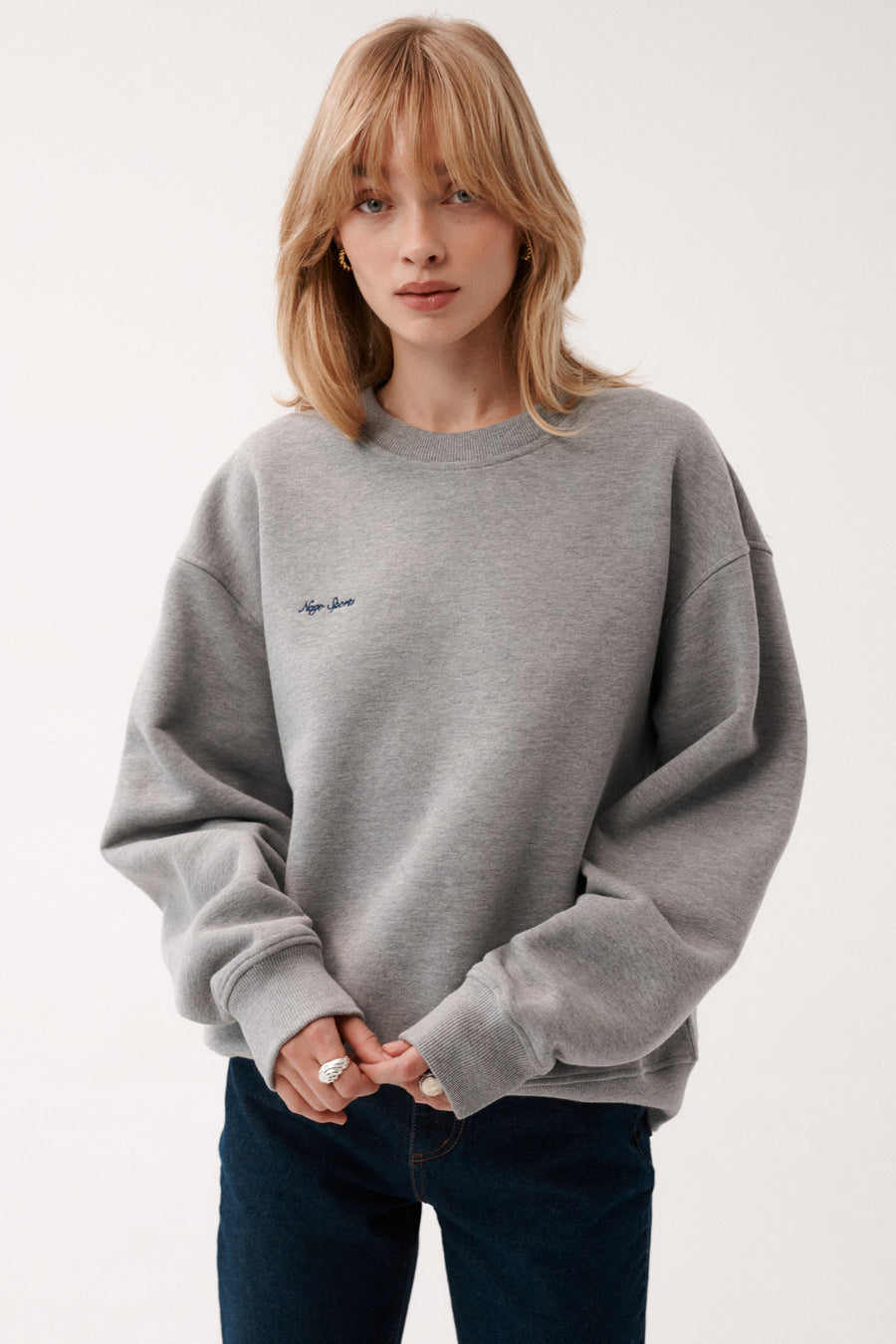 Sweatshirt in organic cotton / 17 / 16 / foggy stone