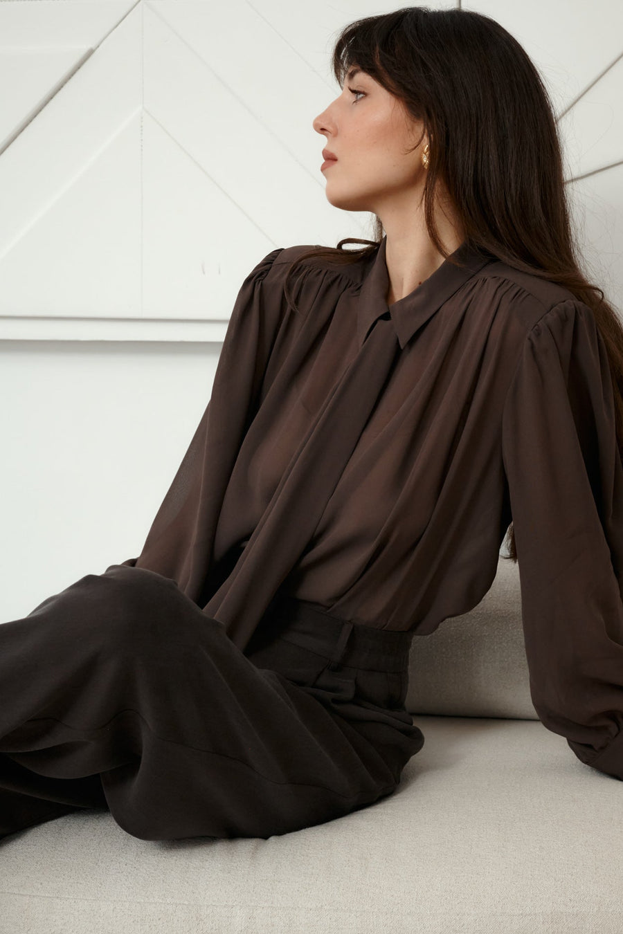 Viscose shirt / 12 / 26 / hot chocolate