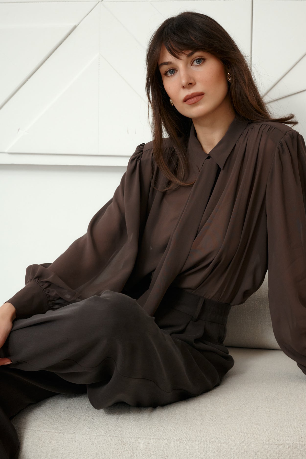 Viscose shirt / 12 / 26 / hot chocolate