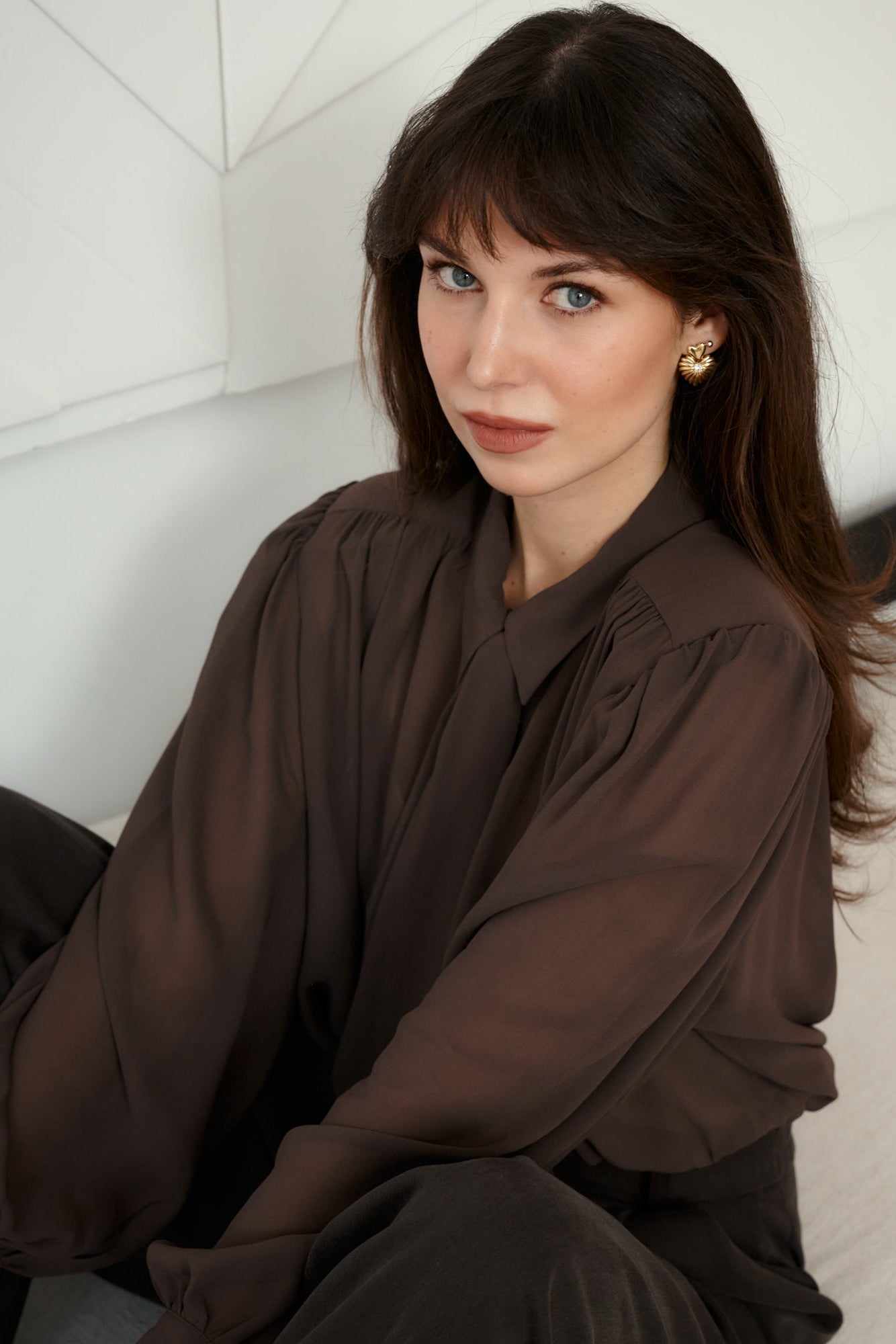 Viscose shirt / 12 / 26 / hot chocolate