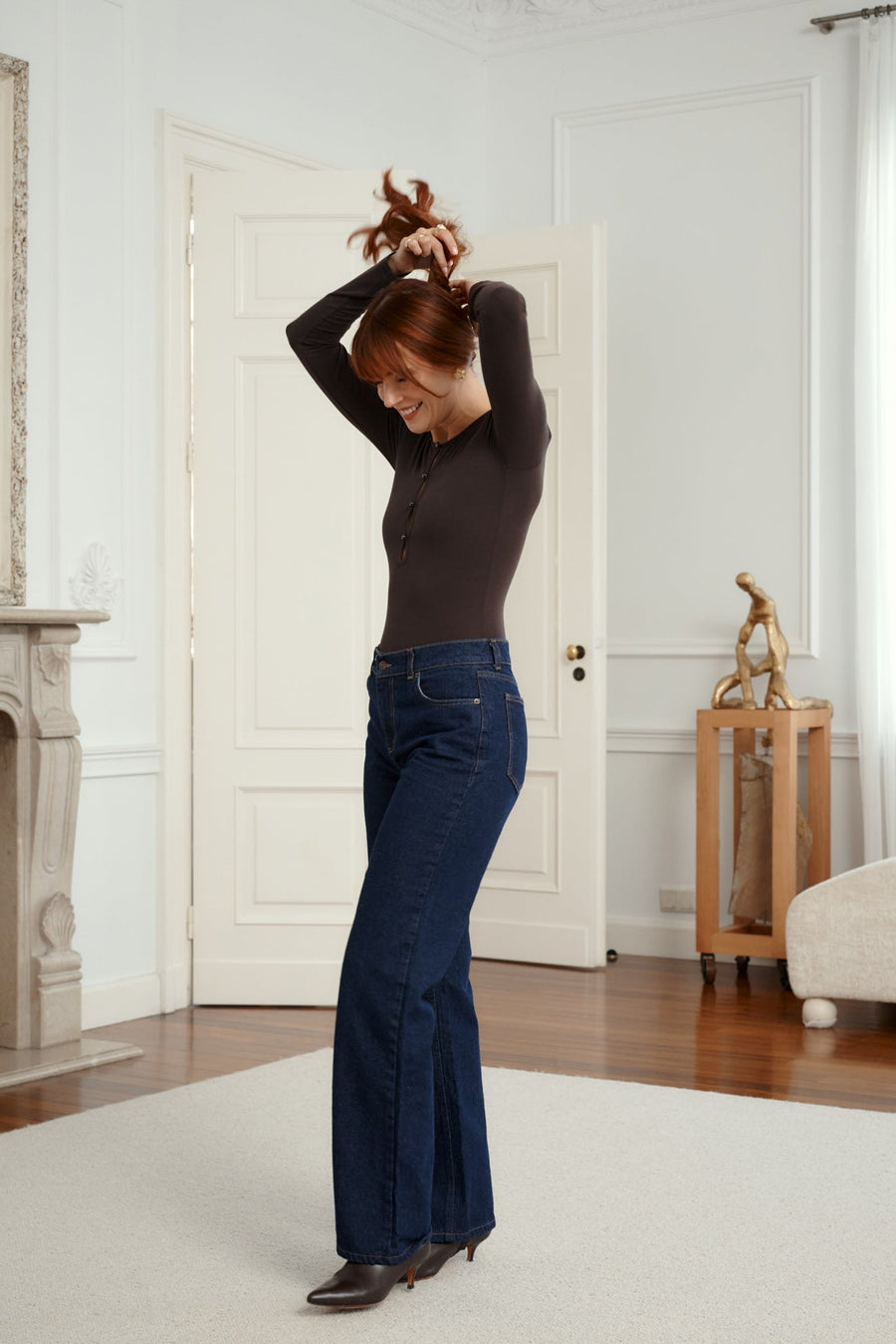 Bodysuit in viscose / 01 / 44 / ebony wood