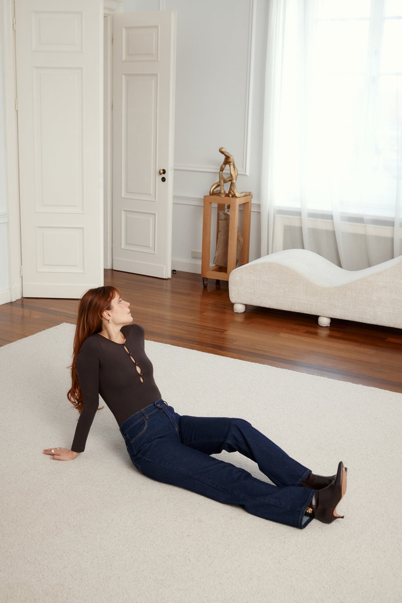 Bodysuit in viscose / 01 / 44 / ebony wood