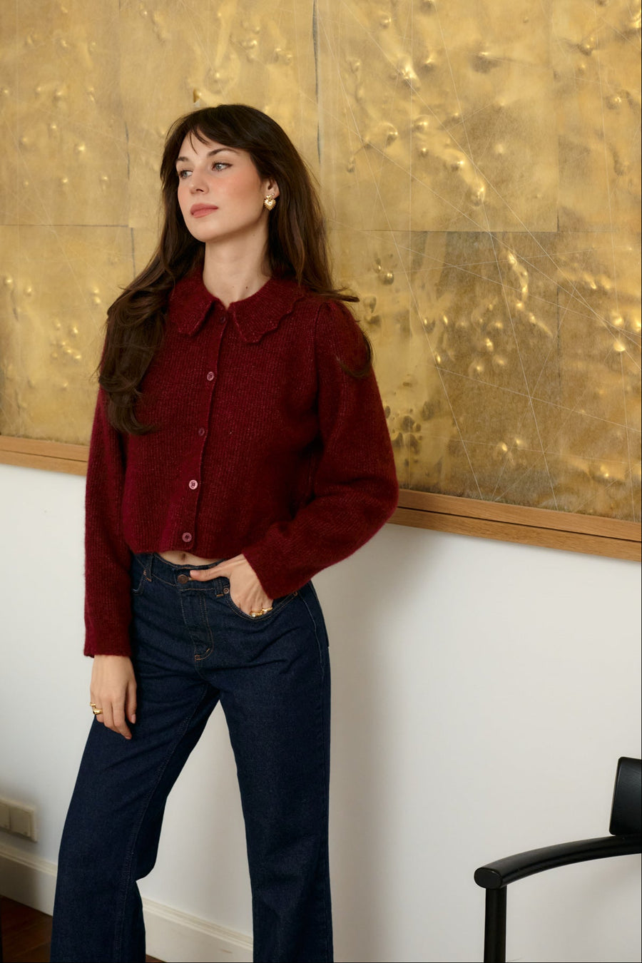 Alpaca wool–blend cardigan / 16 / 23 / mauvewood