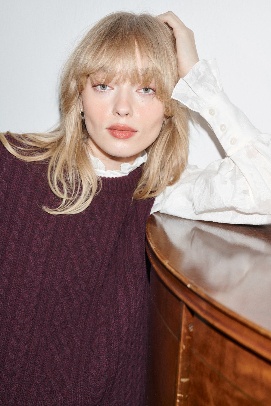 Vest in wool / 22 / 03 / dark plum