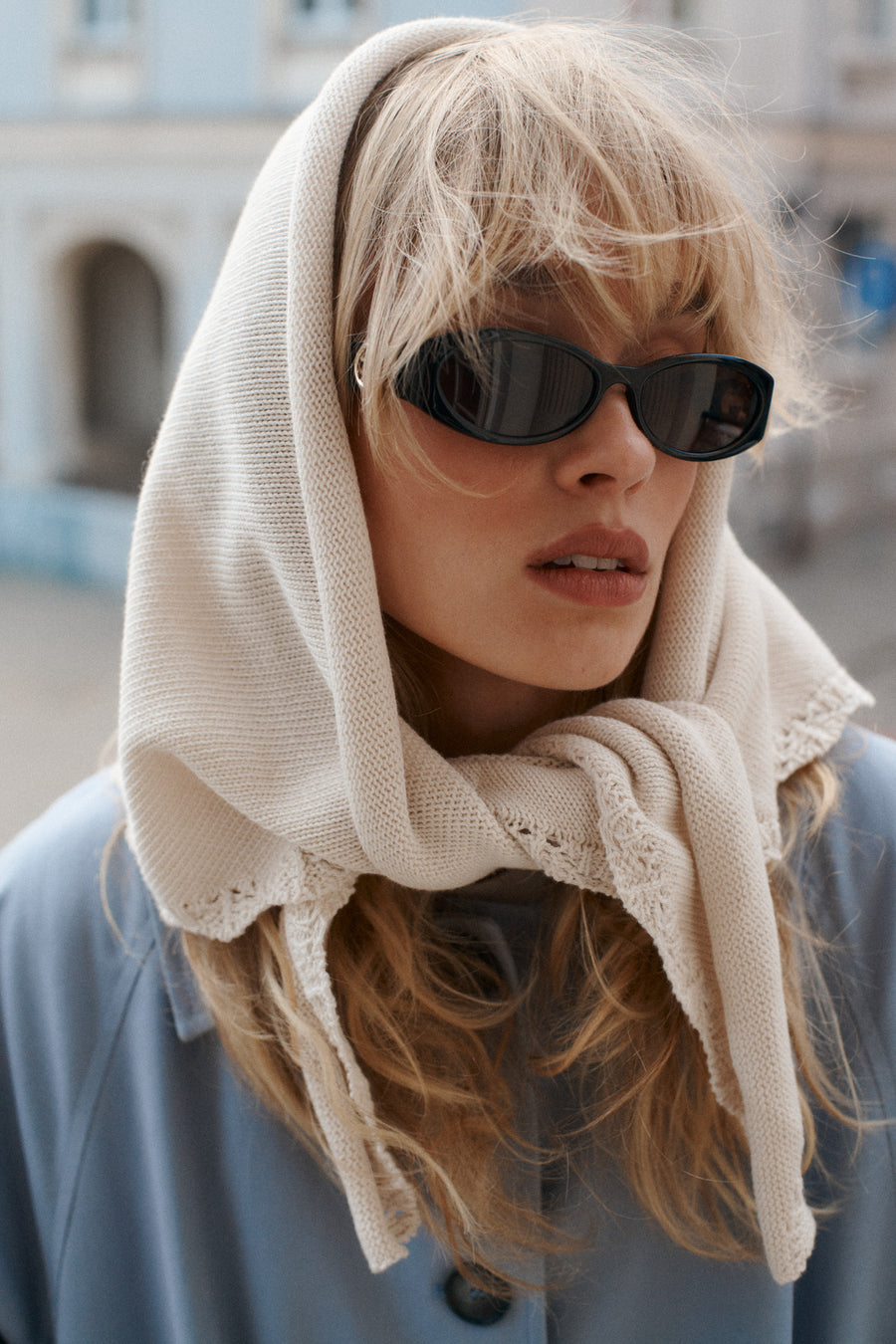 Scarf in organic cotton / 21 / 18 / cream white