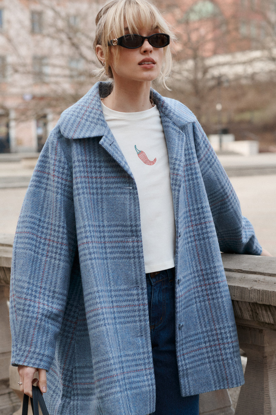 Wool-blend coat / 18 / 19 / blue whisper