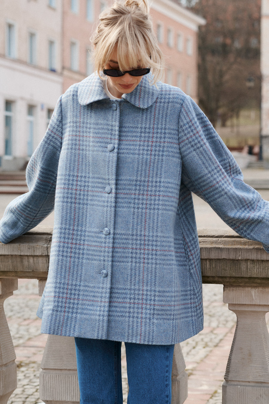 Wool-blend coat / 18 / 19 / blue whisper