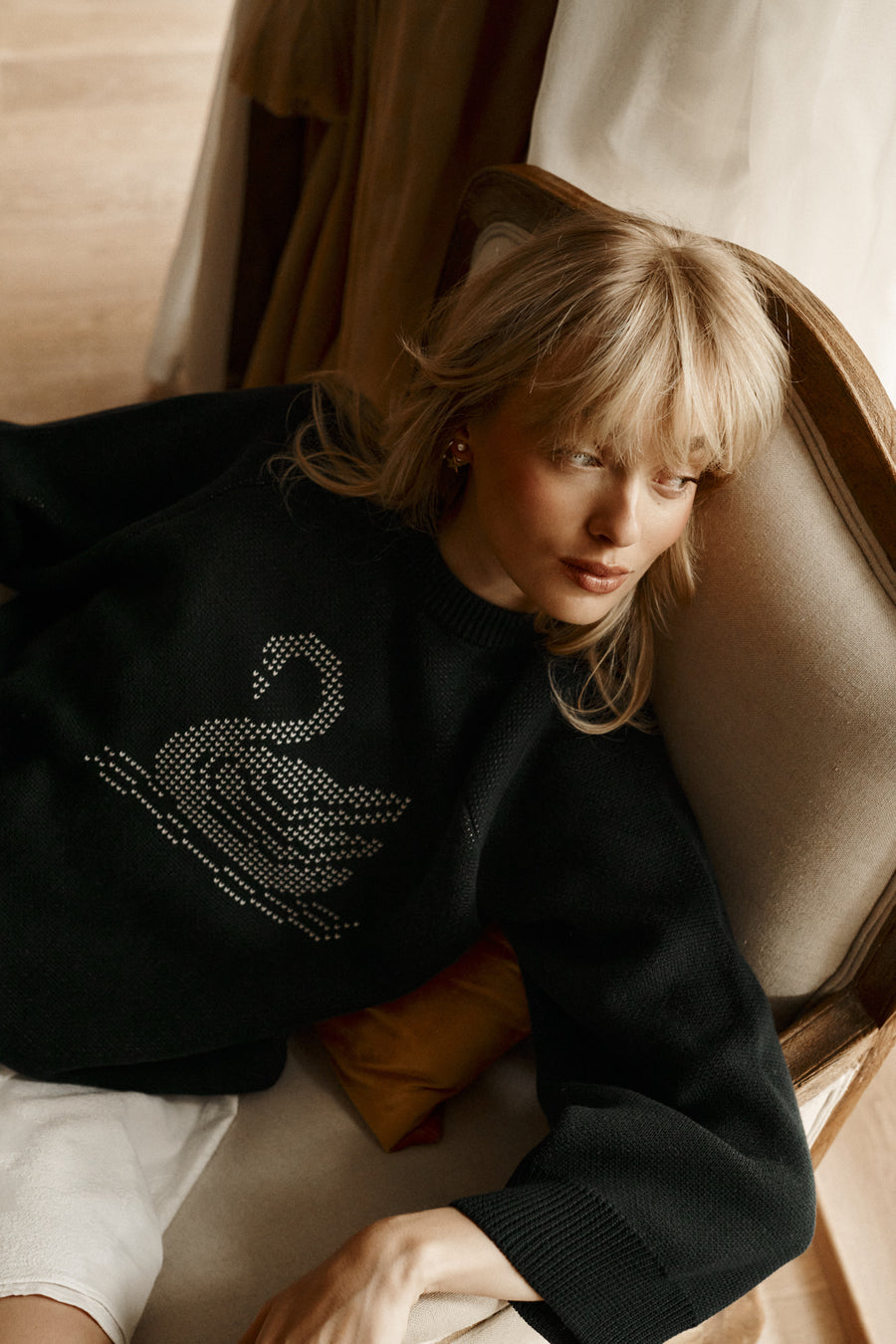 Sweater in organic cotton / 16 / 28 / black swan