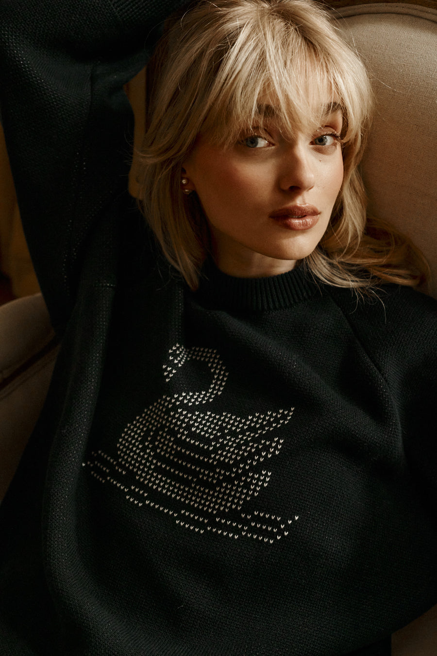 Sweater in organic cotton / 16 / 28 / black swan