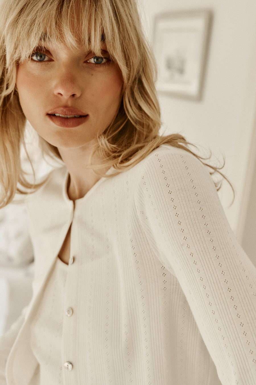 Longsleeve in cotton / 14 / 27 / cream white