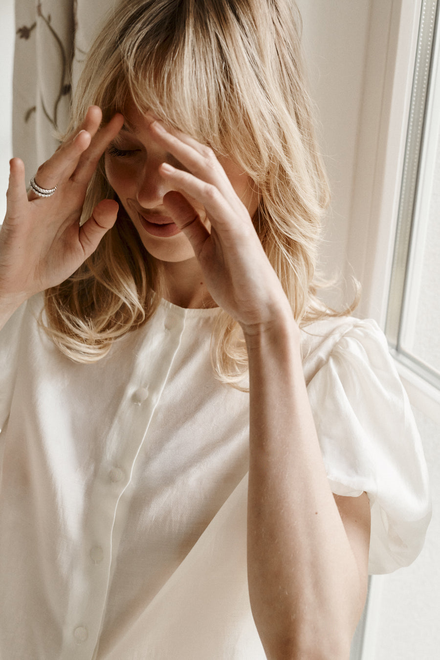 Shirt in tencel / 12 / 33 / pearl white