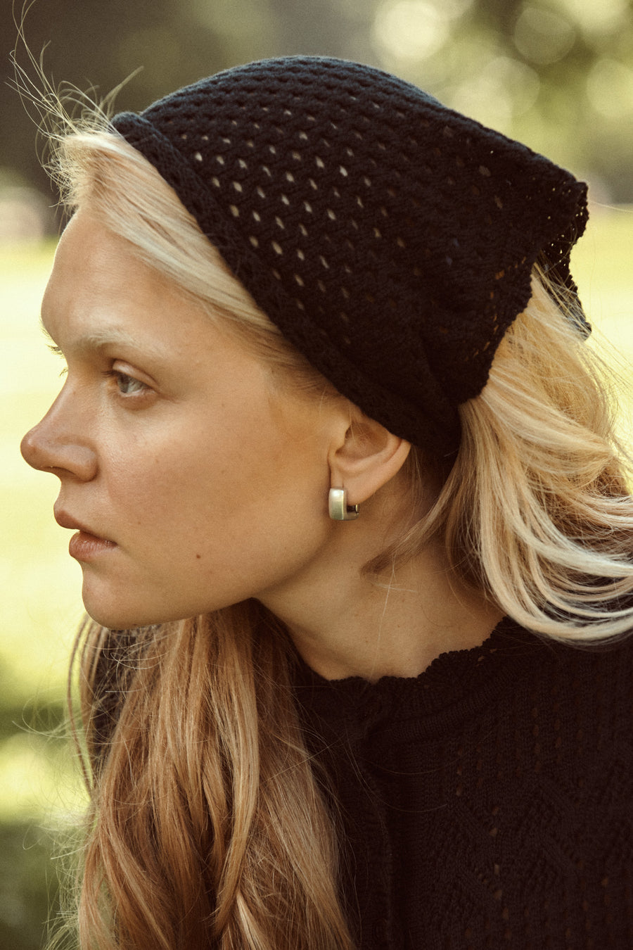 Scarf in organic cotton / 21 / 28 / onyx black