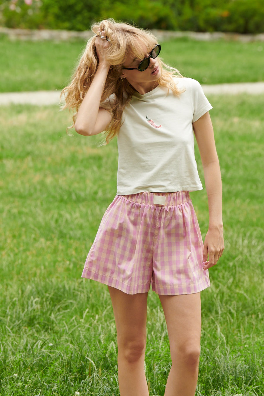 Shorts in cotton / 09 / 08 / pink sorbet