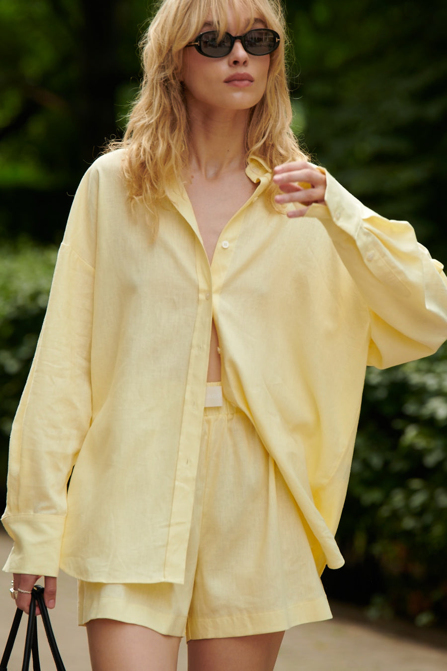Shirt in linen and viscose / 12 / 16 / lemon sorbet