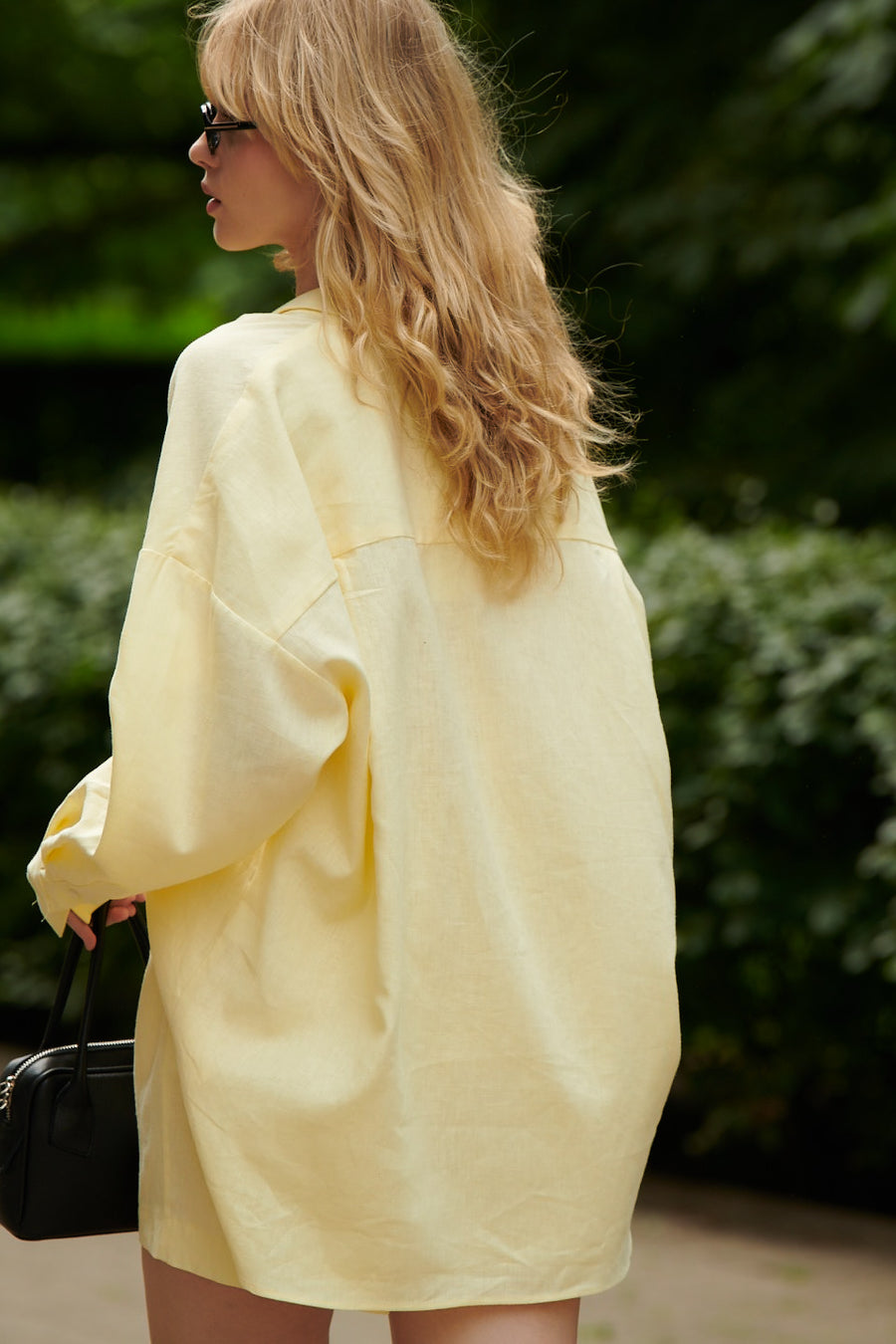 Shirt in linen and viscose / 12 / 16 / lemon sorbet