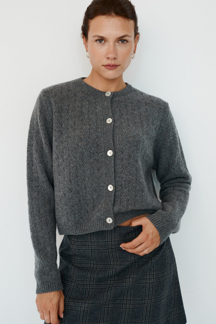 Cardigan in wool / 16 / 30 / mist grey