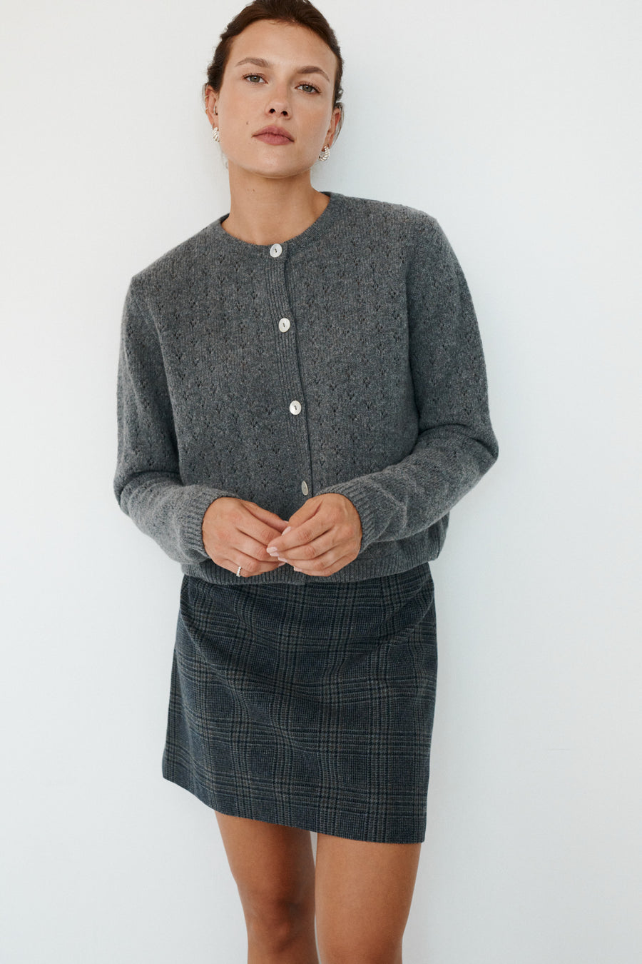Cardigan in wool / 16 / 30 / mist grey