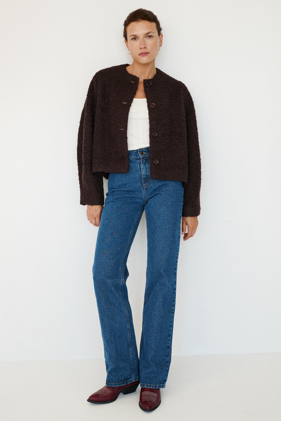 Wool-blend jacket / 18 / 18 / chocolate brown