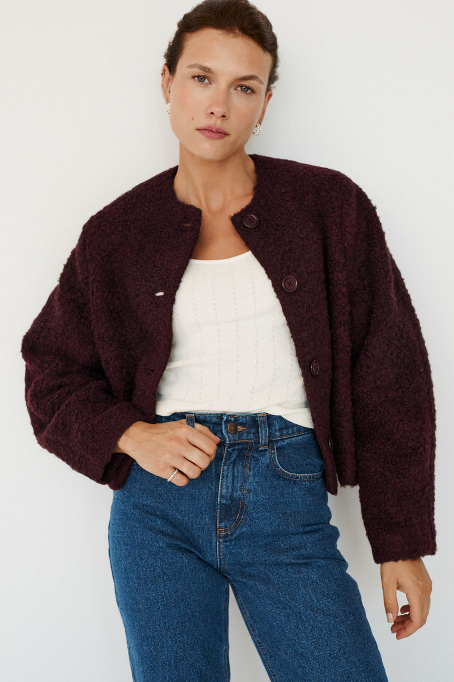 Wool-blend jacket / 18 / 18 / dark plum
