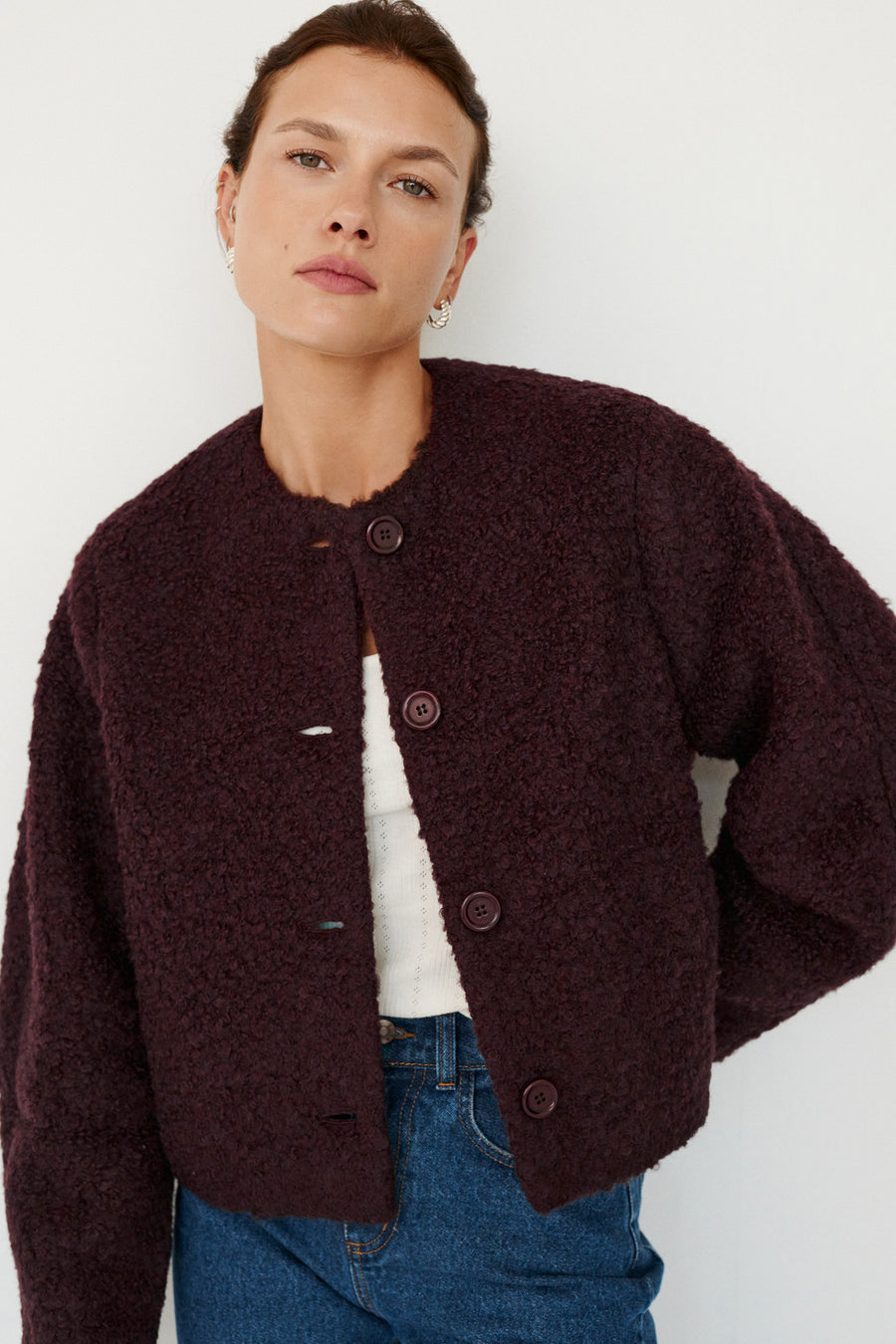 Wool-blend jacket / 18 / 18 / dark plum